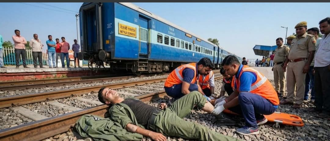 एक्सप्रेस से गिरा वायुसेना जवान, हाथ-पैर कटे